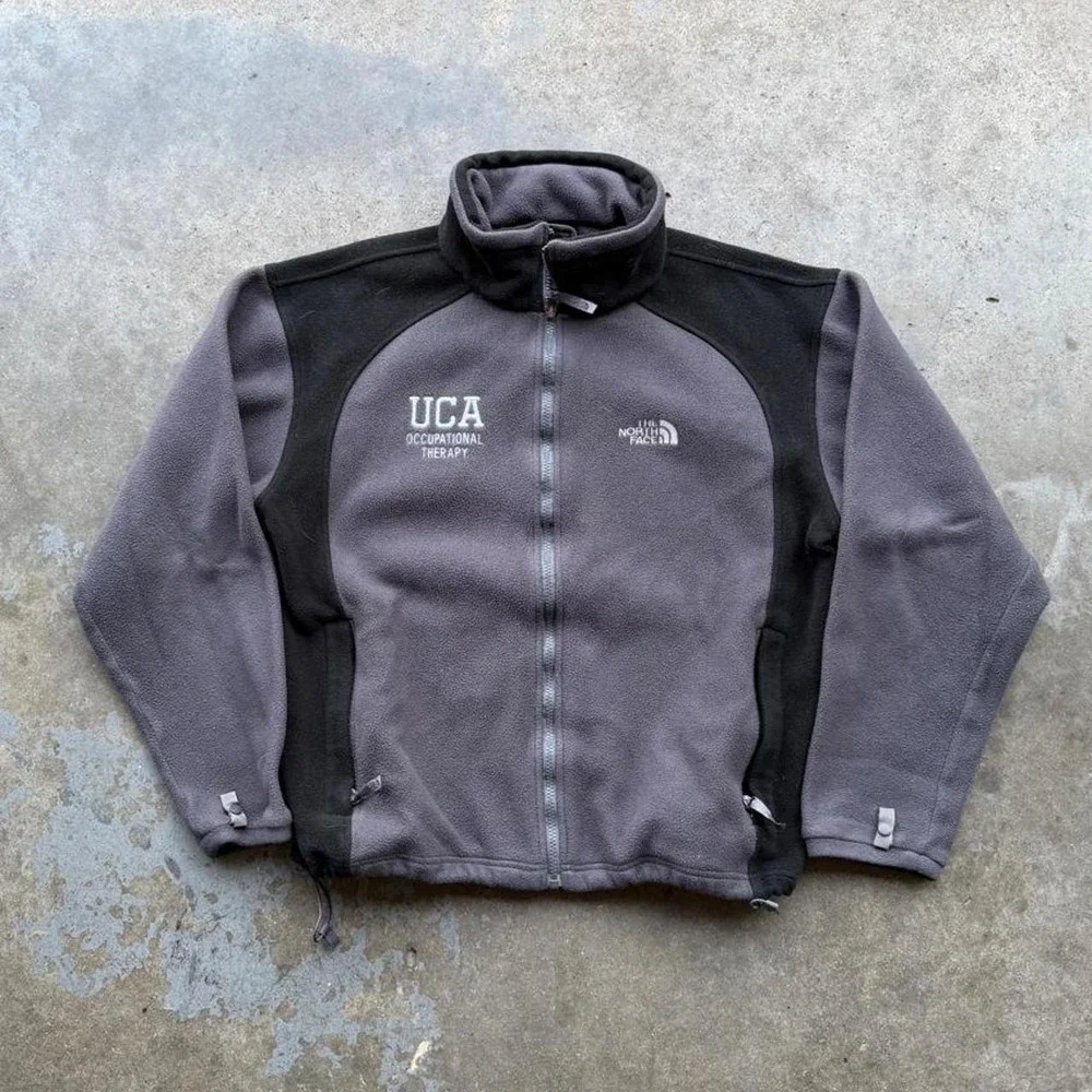 Vintage The North Face gray & black fleece jacket size M
